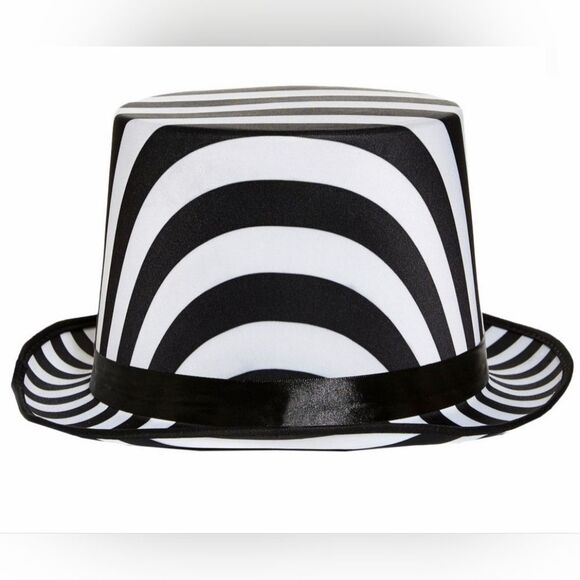 ?️NWT Black & White Striped Unisex Top Hat main image 4